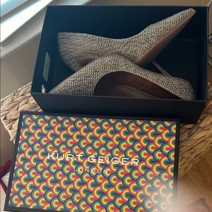 Kurt Geiger Women's Textured Black and Brown Heels